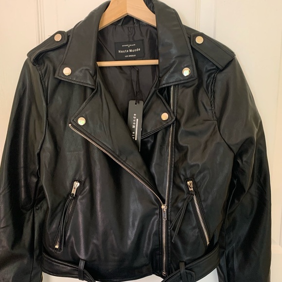 Haute Monde Black Leather Jacket - Picture 2 of 2